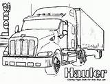 Coloring Pages Trailer Tractor Kids Popular sketch template