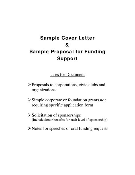 letter  support  funding sample templates