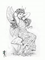 Coloring Pages Fairy Mermaid Enchanted Designs Related sketch template