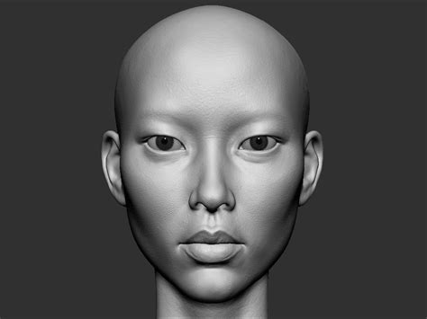 realistic female asian head 3d model obj ztl mtl 1 in 2019 character art woman face make avatar