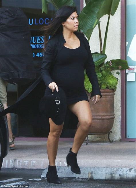 kourtney kardashian shuns normal maternity wear in lbd daily mail online