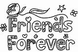 Coloring Friends Forever Words Designs Pal Colorful Print sketch template