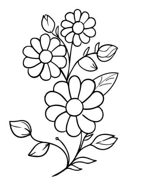 aesthetic flowers coloring page  printable coloring pages  kids