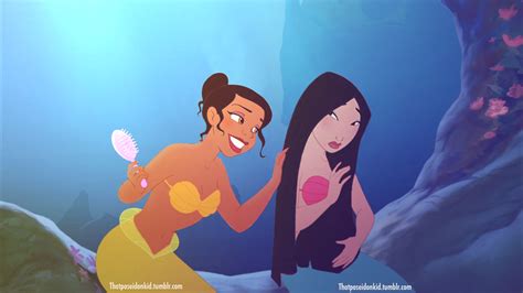 Tiana And Mulan As Mermaids Disney Princess Photo