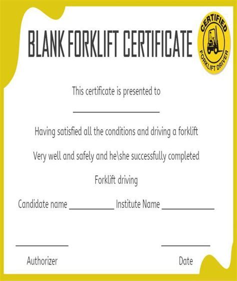 forklift certificate template baeti  forklift certification