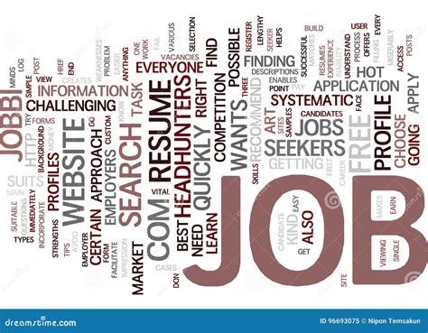 find  job text background word cloud concept stock illustration