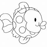 Coloring Pages Fish Kids Clipart Animals Sea Color Creatures Baby Printable Cute Children Applique Animal Toddlers Easy Fishes Template sketch template