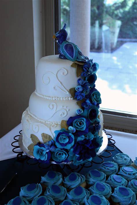 Layers Of Love Peacock Wedding Cake