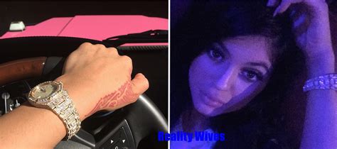 [photos] kylie jenner thinks she won the tyga lottery by showing off ted watch