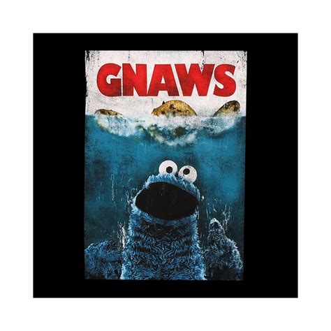 Black T Shirt Cookie Monster Gnaws