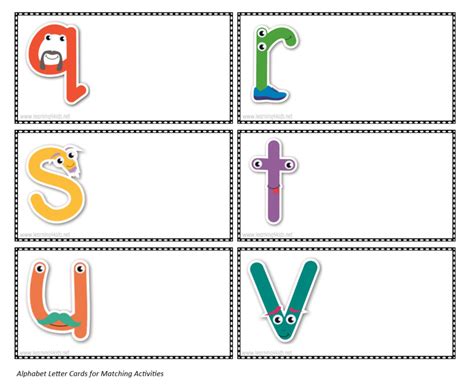 alphabet picture  letter cards  matching activities learning  kids