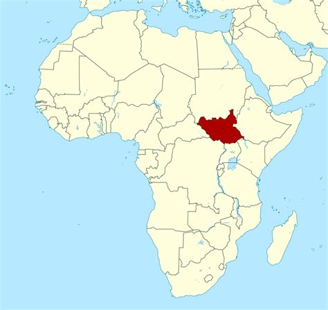 detailed location map  south sudan  africa south sudan africa