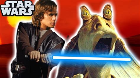 anakin was supposed to kill jar jar in rots star wars explained