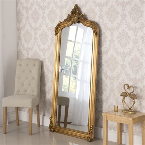 yg gold full lenght leaner mirror  decorative arched top swept framed mirrora beautiful