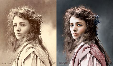photo restoration  colorization maude adams   collection  beautiful women