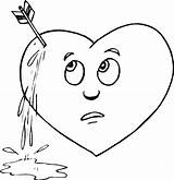 Coloring Heart Pages Hearts Broken Valentines Bleeding Printable Kids Valentine Designlooter Drawings 1024px 42kb 21kb sketch template