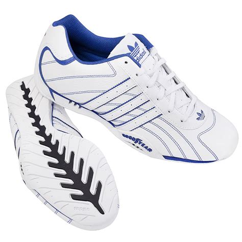 adidas originals goodyear adi racer  trainers white amp blue  ebay