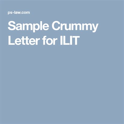 sample crummy letter  ilit