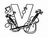 Violin Coloring Pages Letters Block Popular sketch template