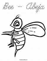 Coloring Bee Abeja Cursive Built California Usa sketch template