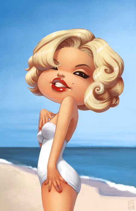 Blonde Cute Marilyn Monroe Painting Red Lipstick