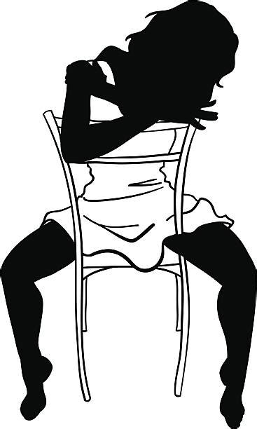 Sexy Woman Posing Chair Silhouette Illustrations Royalty Free Vector