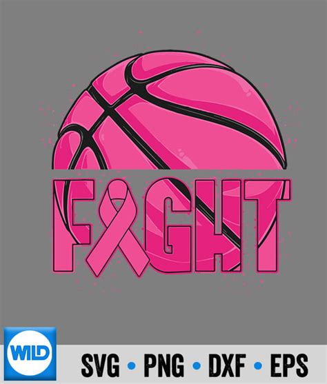 Basketball Svg Fight Breast Cancer Awareness Fighter Pink Ribbon