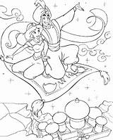 Coloring Pages Aladdin Jasmine Disney Princess Carpet Flying Taking Printable Kids Sheets Animation Movies Drawing Magic Colouring Getdrawings Popular Print sketch template