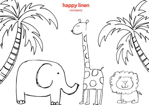jungle fun colouring page blog happy linen company
