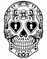Coloring Dead Skull Printable Pages Dia Muertos Los Sugar sketch template