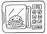 Coloring Microwave Burger Ovens Epic Cooking Sheet Pages Children Fun Small Top sketch template