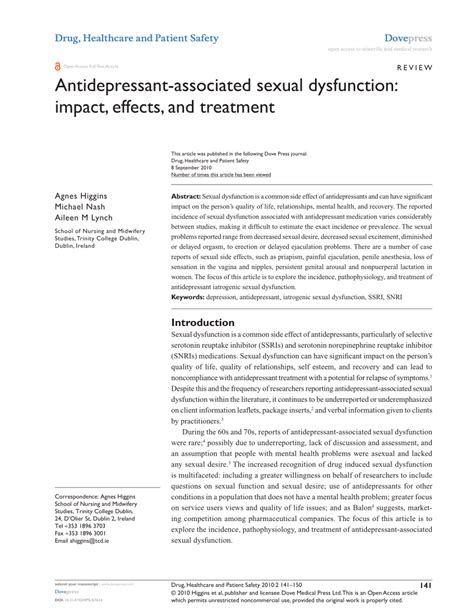 pdf antidepressant associated sexual dysfunction impact effects