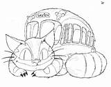 Ghibli Totoro Voisin Miyazaki Catbus Estudio Ideias Colorier Sketchite Coloringhome Popular Gato sketch template