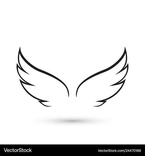 angel wings outline namevertical
