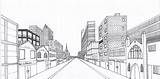 Perspective Point Drawing City Street Cityscape Examples Building Drawings Linear Two Using Sketch Simple Scape Architecture Tutorial Landscape Eye Interior sketch template