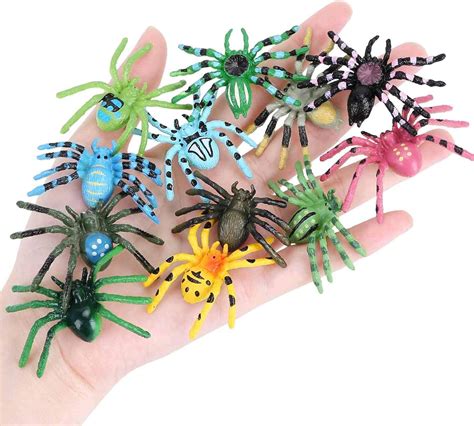 jokfeice realistic animal figures  pieces plastic halloween spider toys  kids spider