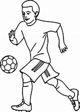 Football Coloring Pages Printable Print Soccer Playing Size sketch template