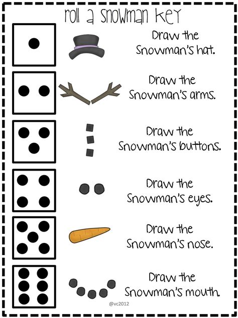 roll  snowman review winter classroom snowmen activities winter