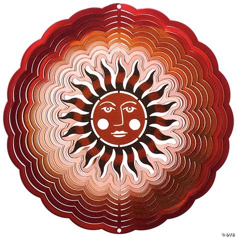 sun face antique redcopper   wind spinner oriental trading