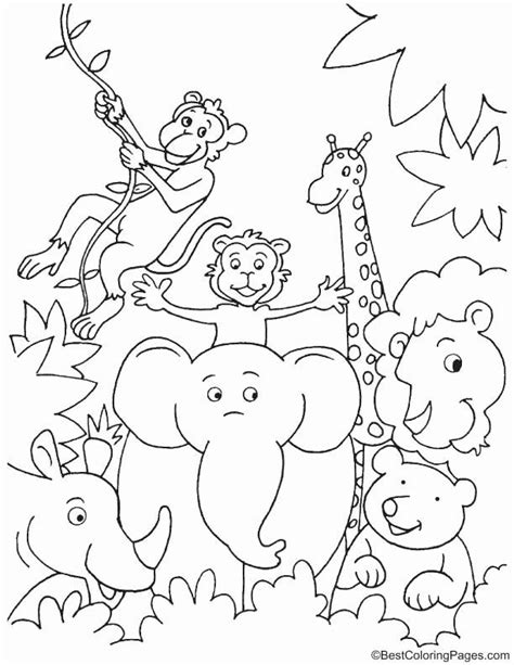 jungle animal coloring pages unique fun  jungle coloring page zoo