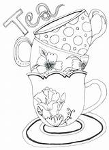 Tea Set Coloring Pages Printable Getcolorings Color Teapot sketch template