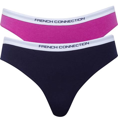 Buy French Connection Womens Fcuk Fc Two Pack Thongs Indigo Pure Passion
