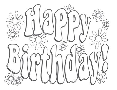 coloring pages  birthday cards happy birthday coloring pages