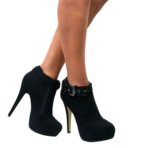 ladies womens stiletto high heel ankle boots platform booties court