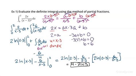 evaluate definite integrals   method  partial fractions calculus studycom