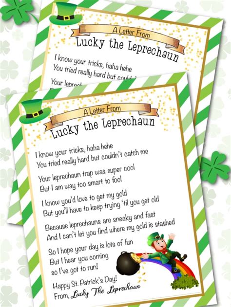 leprechaun letter   child story fun money mom