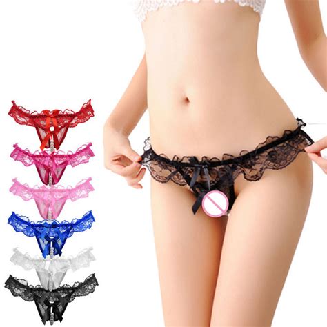 Women S Sexy Lace Crotchless Panties Open Crotch Thong G