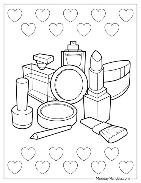 makeup coloring pages   printables