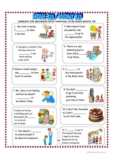 have to want to worksheet english esl worksheets for