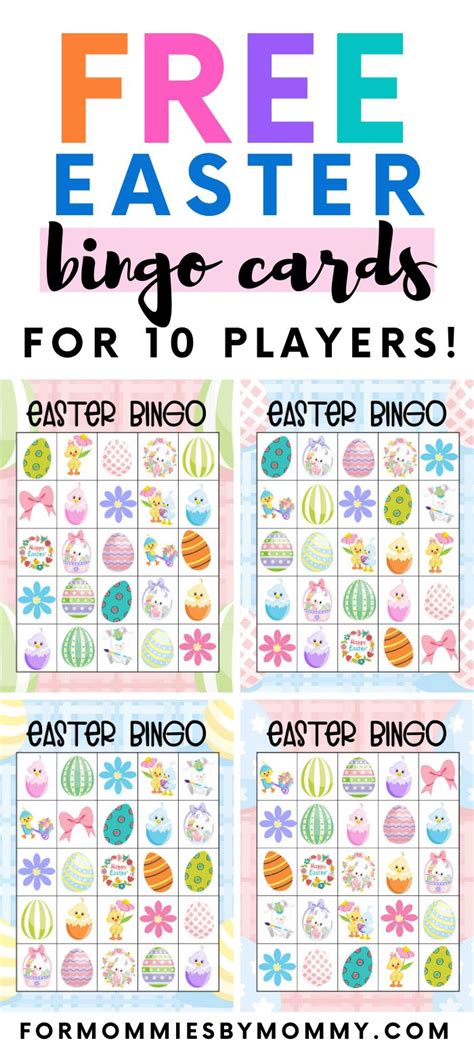 fun  colorful  printable easter bingo cards easter bingo cards